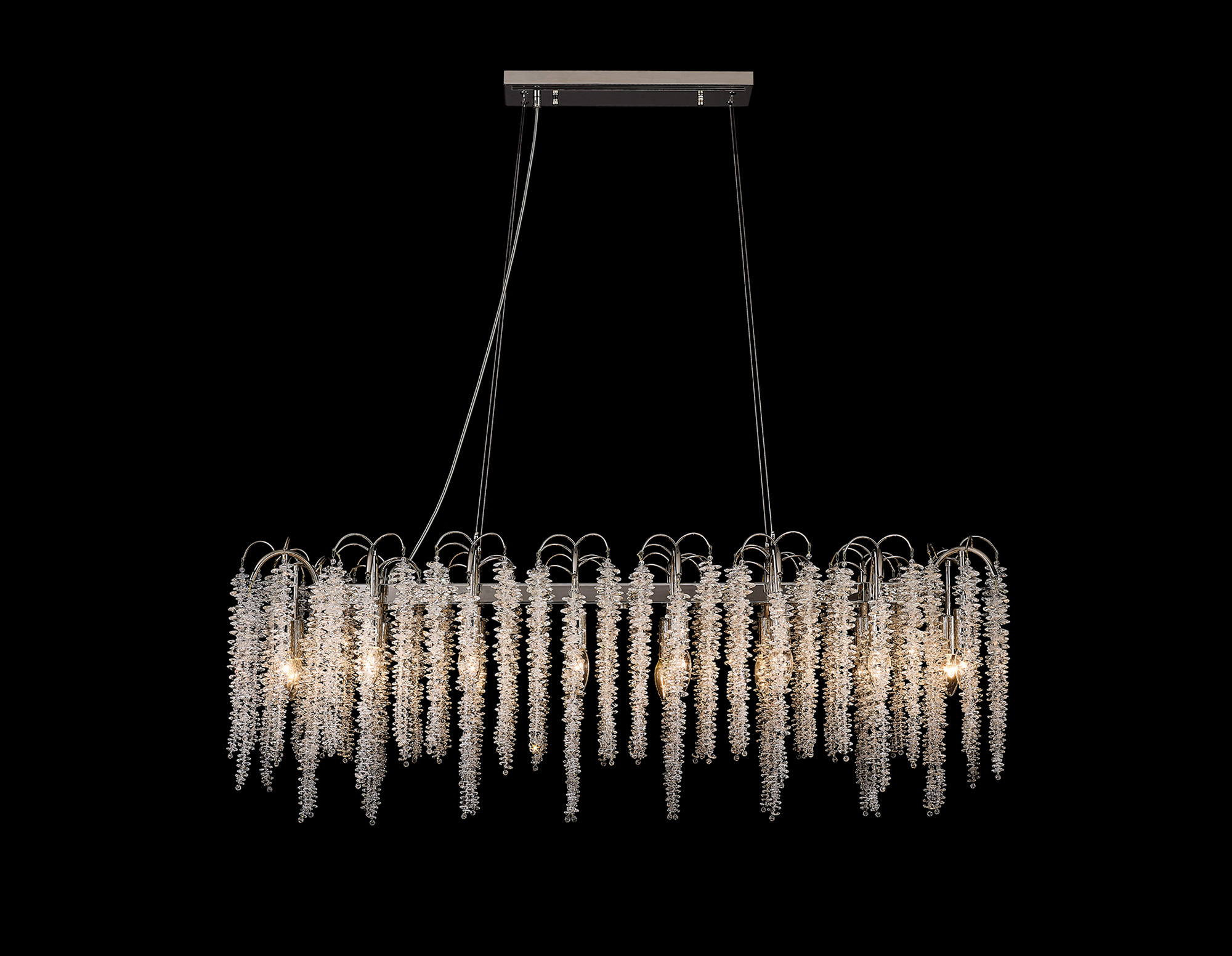 IL32907  Wisteria Oval Pendant 16 Light Polished Nickel